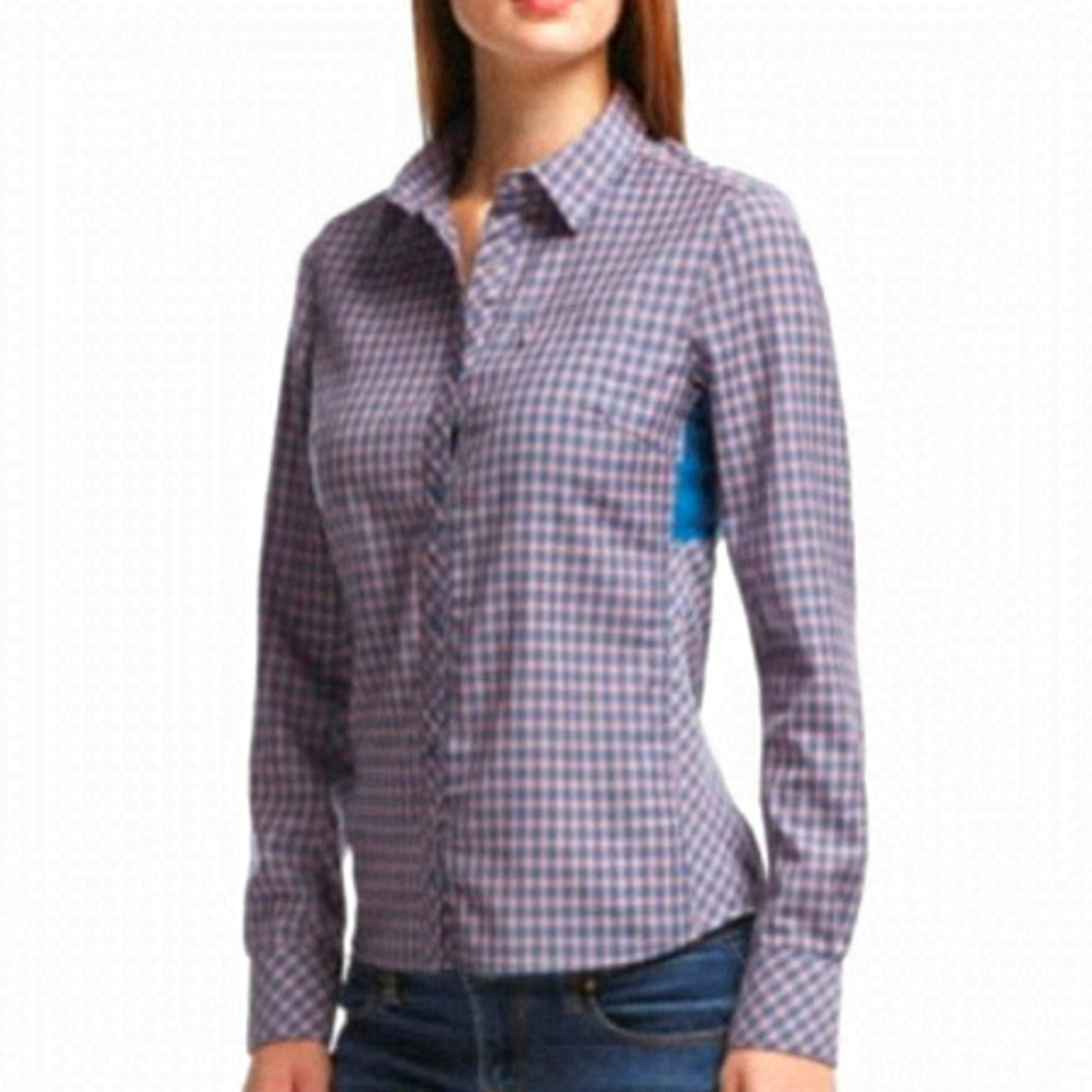ICEBREAKER terra plaid long sleeve shirt merino wool S